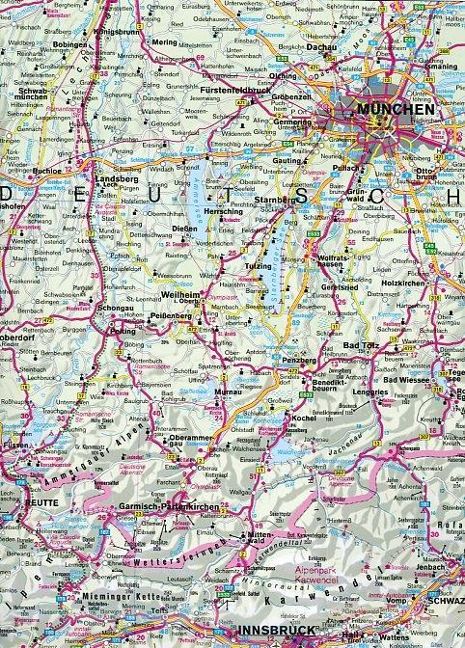Alpen 1 : 500 000 - Kompass - Autokarte mit Panorama