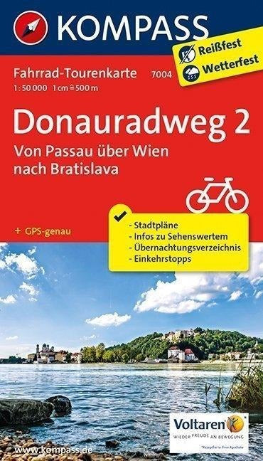 7004 Donauradweg 02. 1:50.000 - Kompasss Fahrrad-Tourenkarte