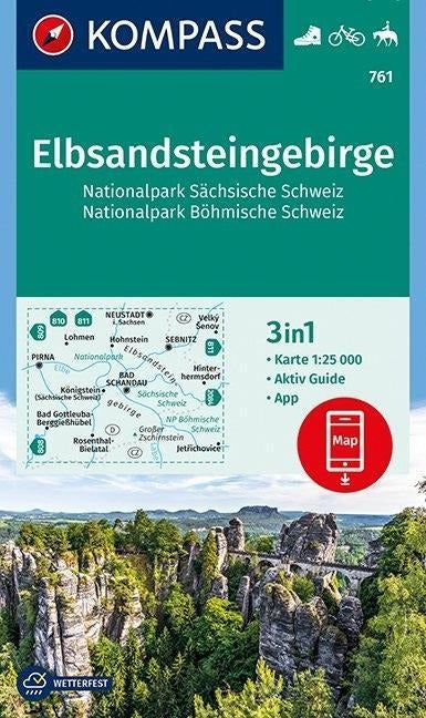 761 Elbsandsteingebirge / Sächsische Schweiz  1:25.000 - Kompass Wanderkarte