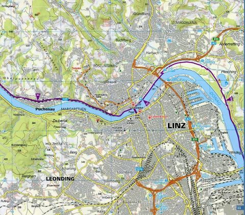 7004 Donauradweg 02. 1:50.000 - Kompasss Fahrrad-Tourenkarte