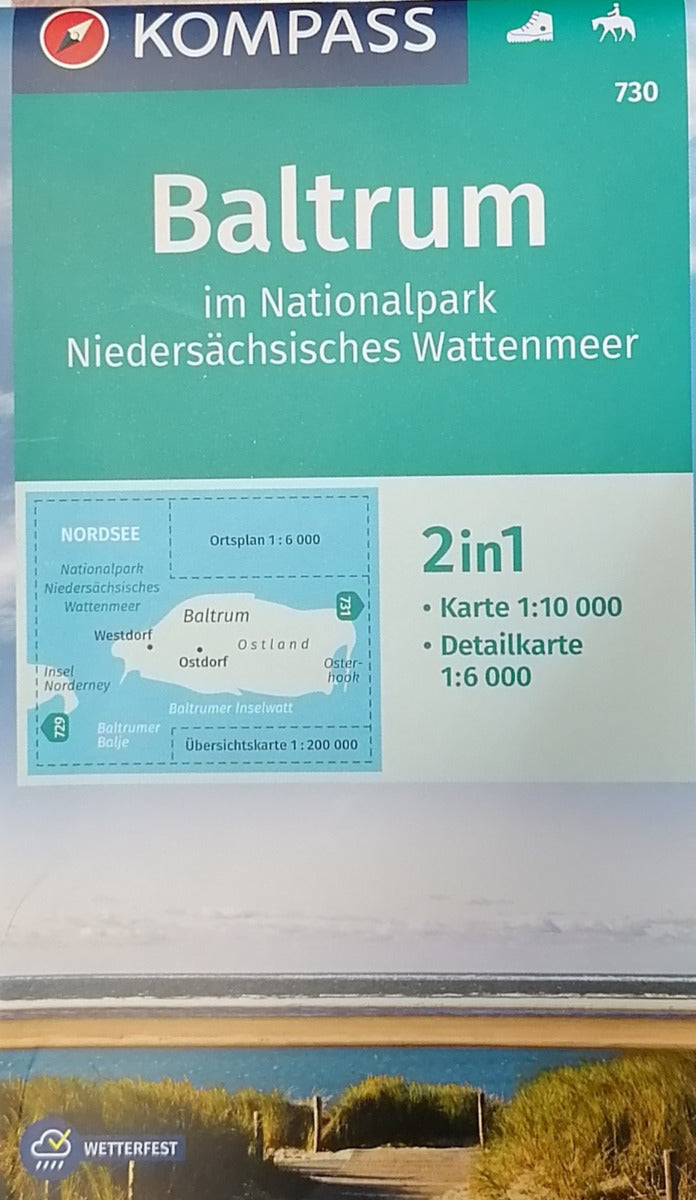 730 Baltrum 1:10.000 - Kompass Wanderkarte