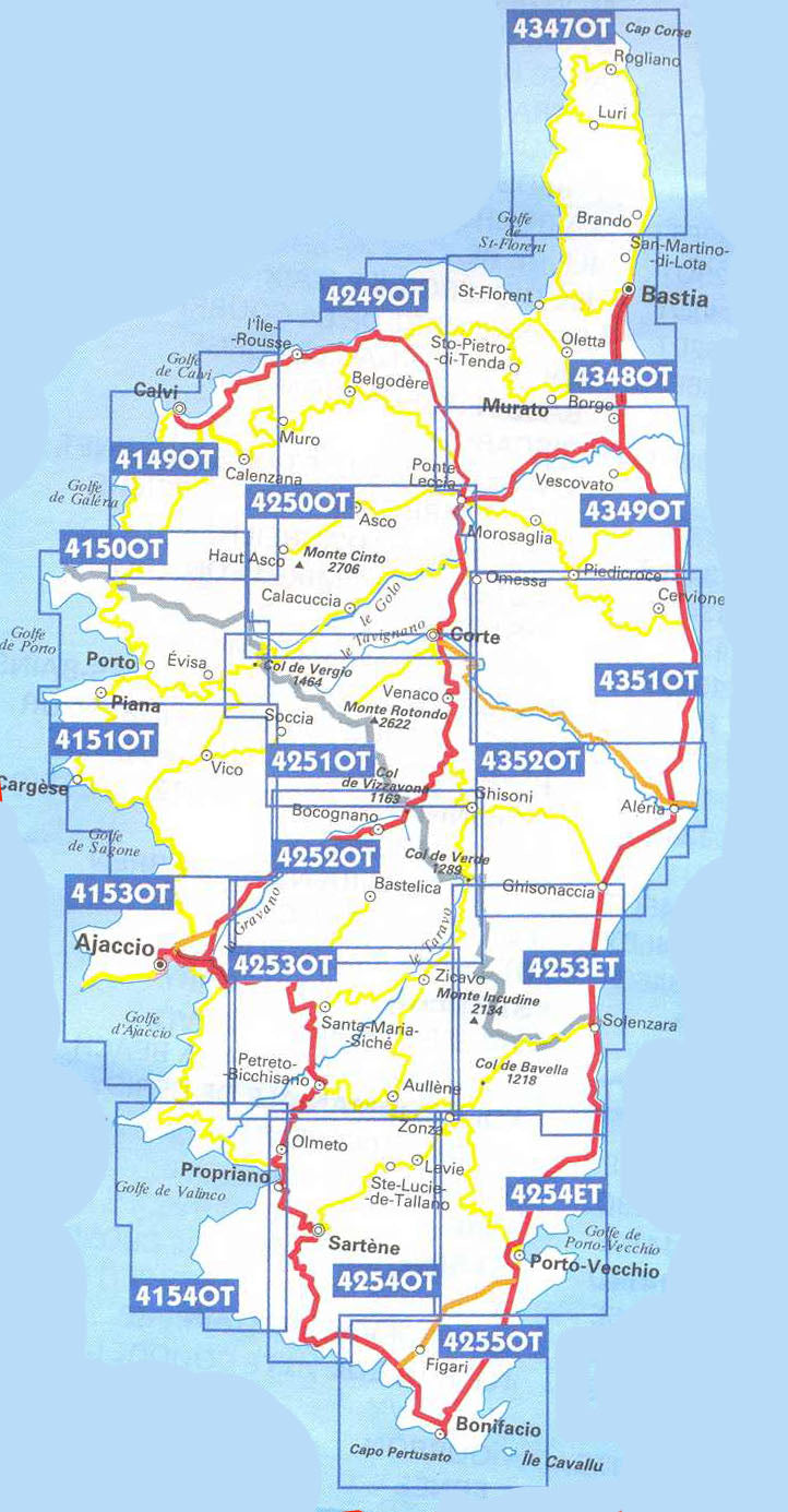 Korsika 1:25.000 Wanderkarten - Topographische Karte Frankreich Série Bleue