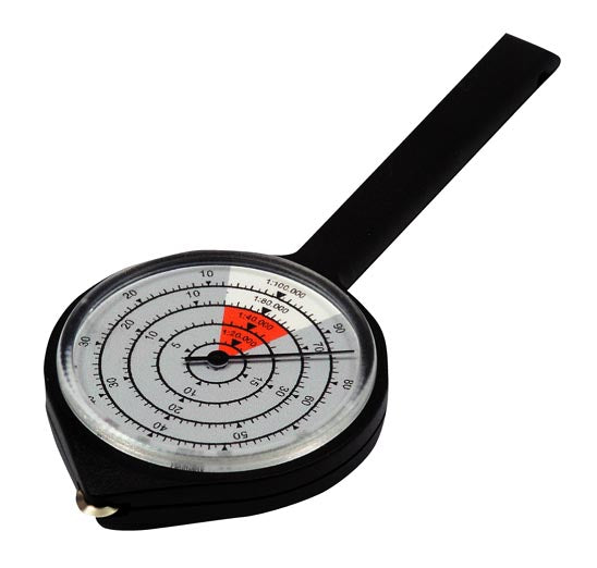 Landkartenmesser Rallye für Wander- & Straßenkarten (in weiß)