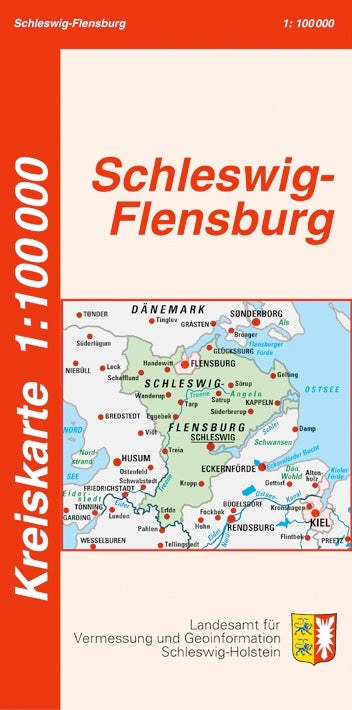 Schleswig-Flensburg Kreiskarte - 1:100 000