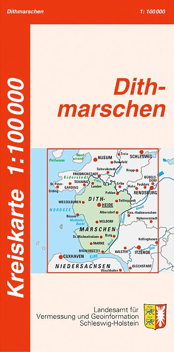 Dithmarschen Kreiskarte - 1:100 000