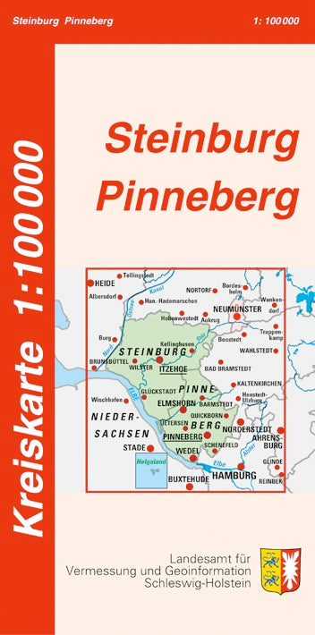 Steinburg und Pinneberg Kreiskarte - 1:100 000