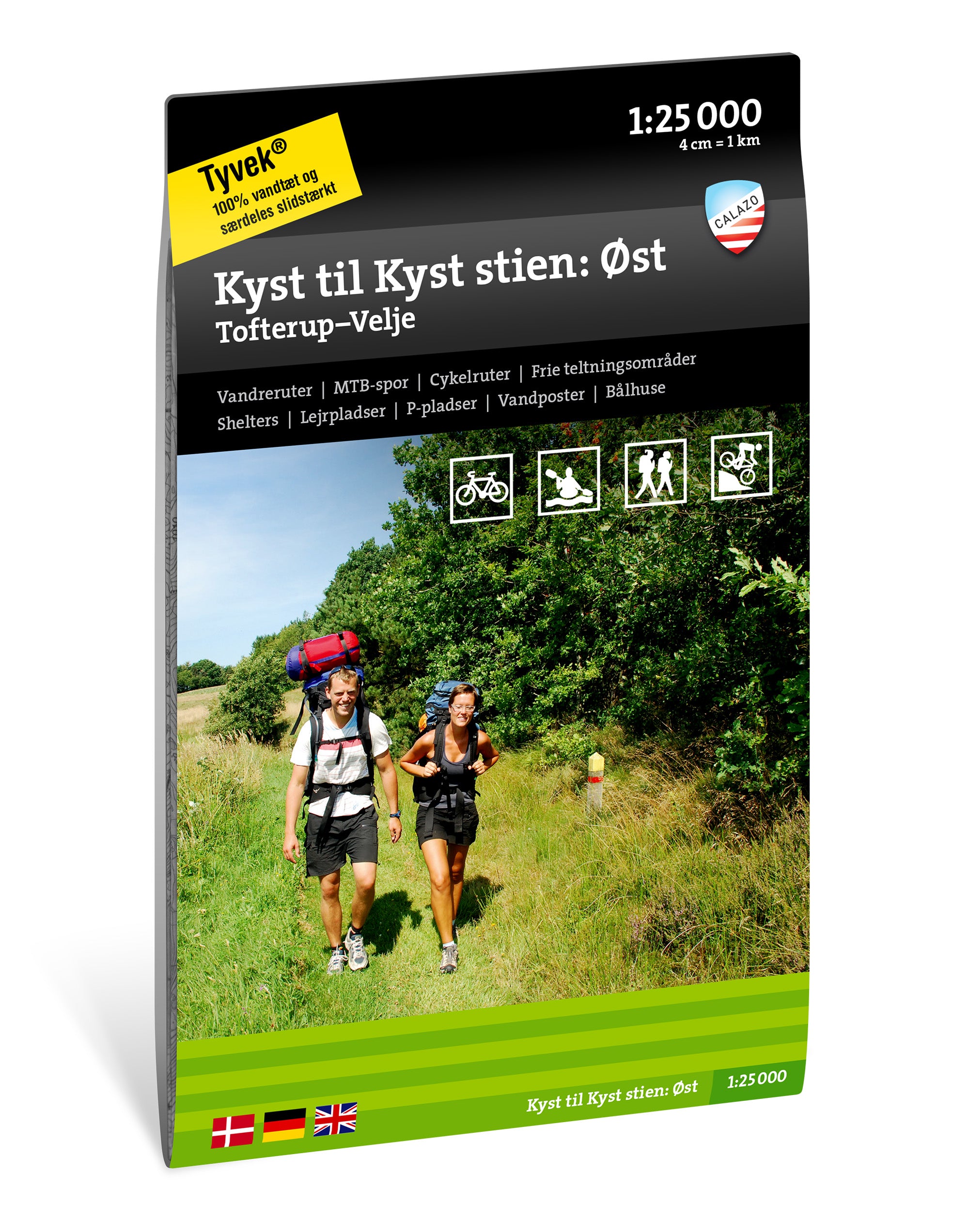 Kyst till Kyst stien Ost 1:25.000 Wanderkarte Dänemark