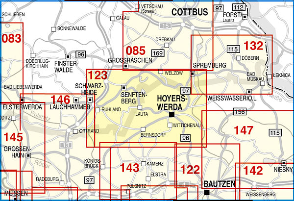 123 Lausitzer Seenland, Senftenberg, Hoyerswerda und Umgebung 1:50.000
