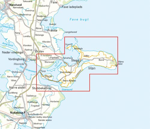 Mön 1:25.000 Wanderkarte Dänemark Calazo