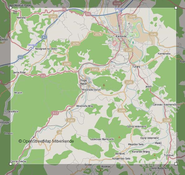 Karlovac, Duga Resa Kroatien Wanderkarte - 1:25.000