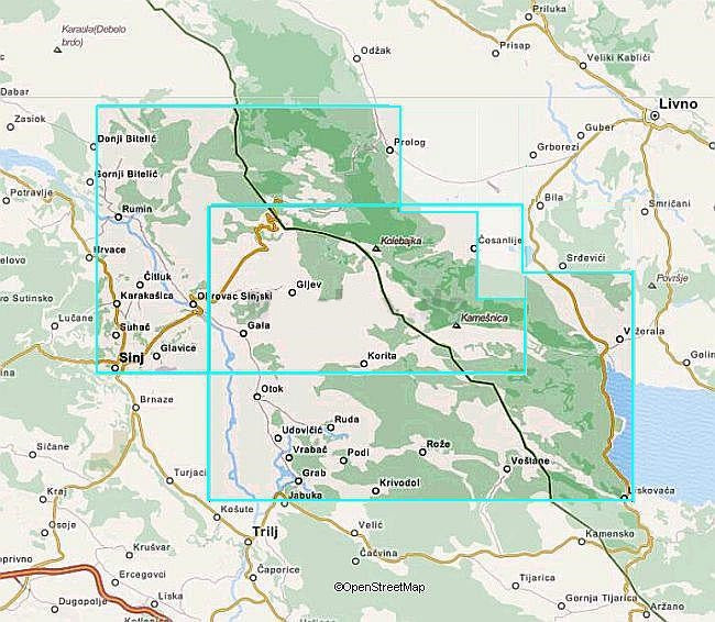 Kamesnica Kroatien Wanderkarte - 1:25.000