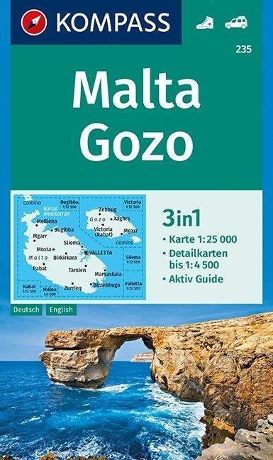 235 Malta, Gozo 1:25.000 - Kompass Wanderkarte