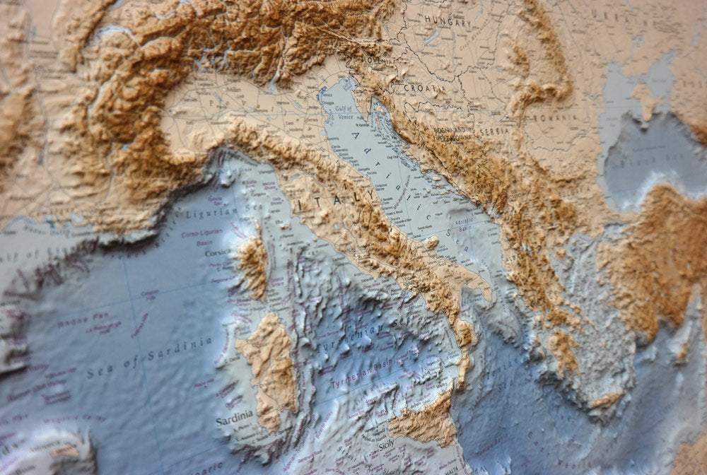 Reliefkarte Mittelmeer 1:4.400.000 - LAC