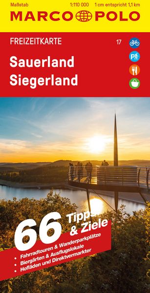 Sauerland, Siegerland 1:100.000 - Marco Polo Freizeitkarte