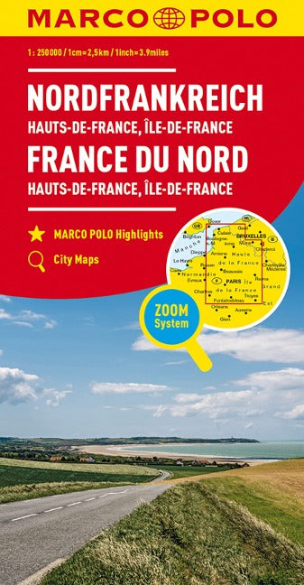 Nordfrankreich - Hauts-de-France, Île-de-France 1:250.000 - Marco Polo Straßenkarte