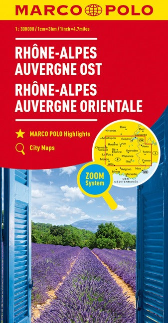Rhône-Alpes, Auvergne Ost 1:300.000 - Marco Polo Straßenkarte