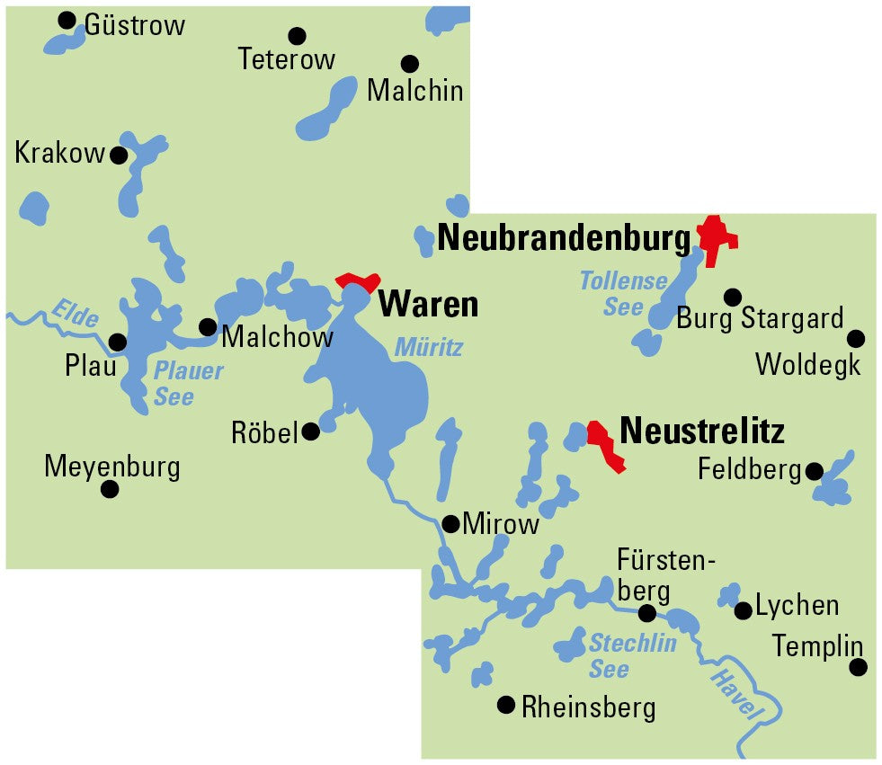 Mecklenburgische Seenplatte - ADFC Regionalkarte