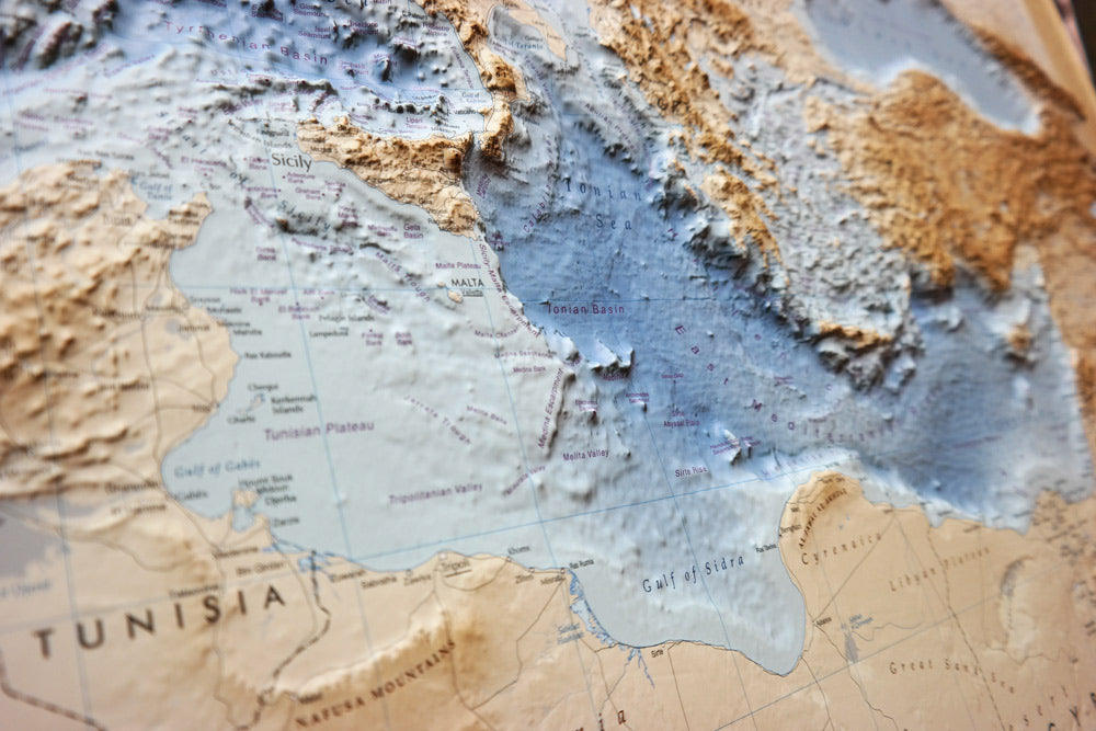 Reliefkarte Mittelmeer 1:4.400.000 - LAC