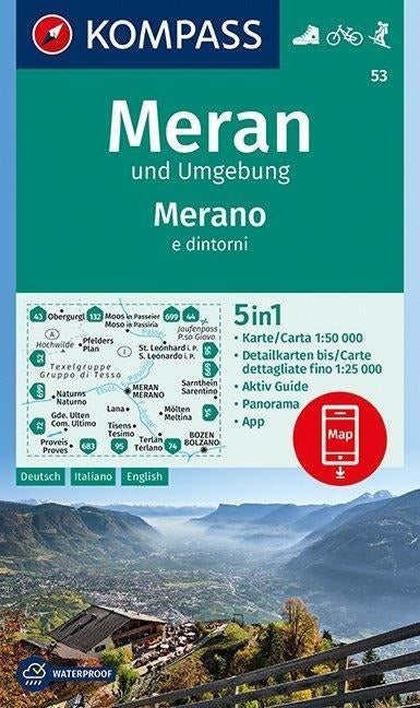 53 Meran und Umgebung 1:50.000 - Kompass Wanderkarte