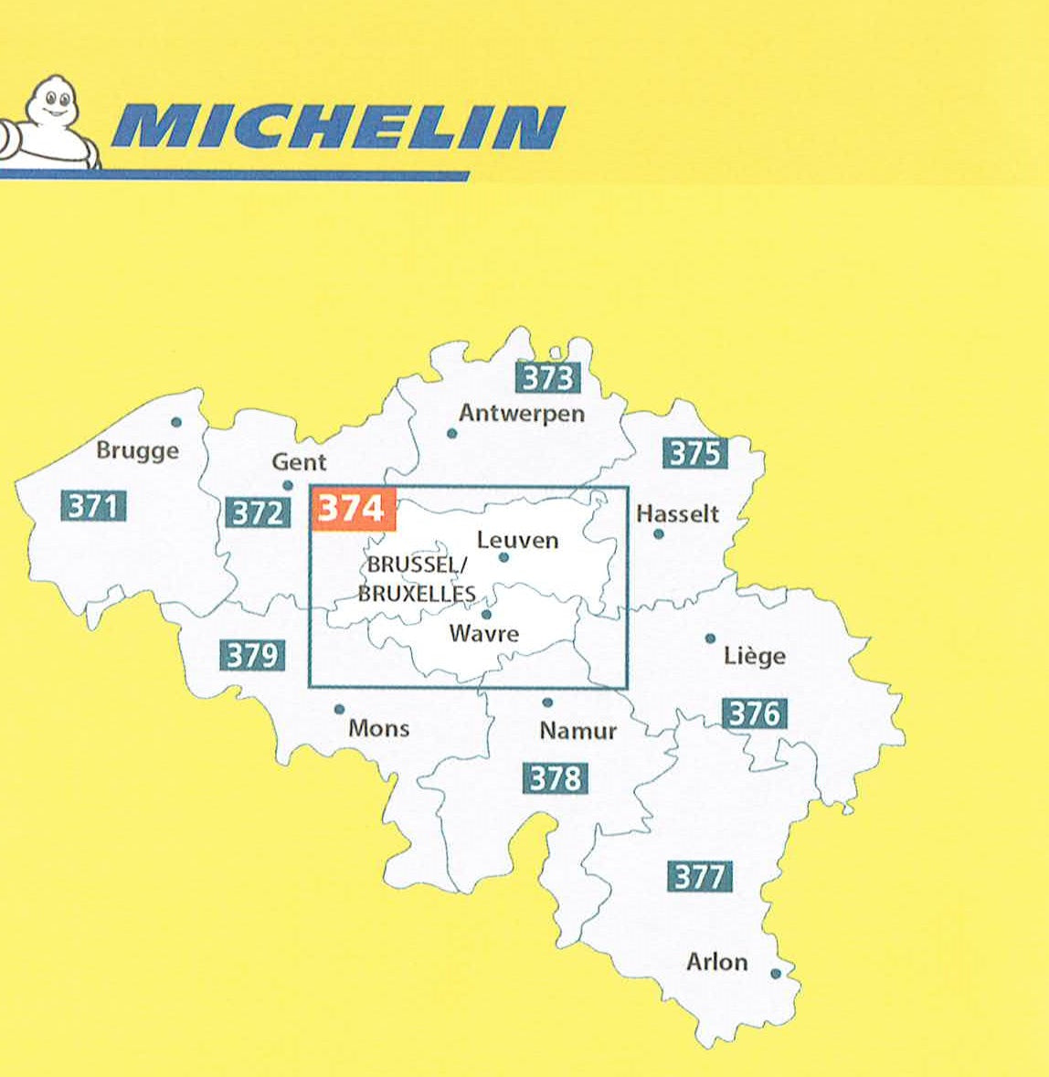 Michelin Provinzkarten Belgien 1:150.000