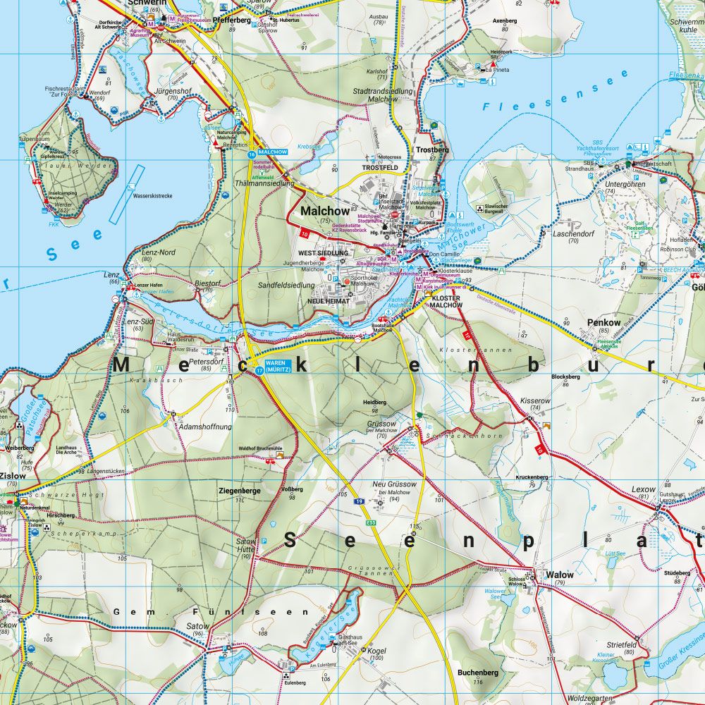 Müritz-Wander-, Rad- und Freizeitkarte-1:50.000 - Freytag&Berndt