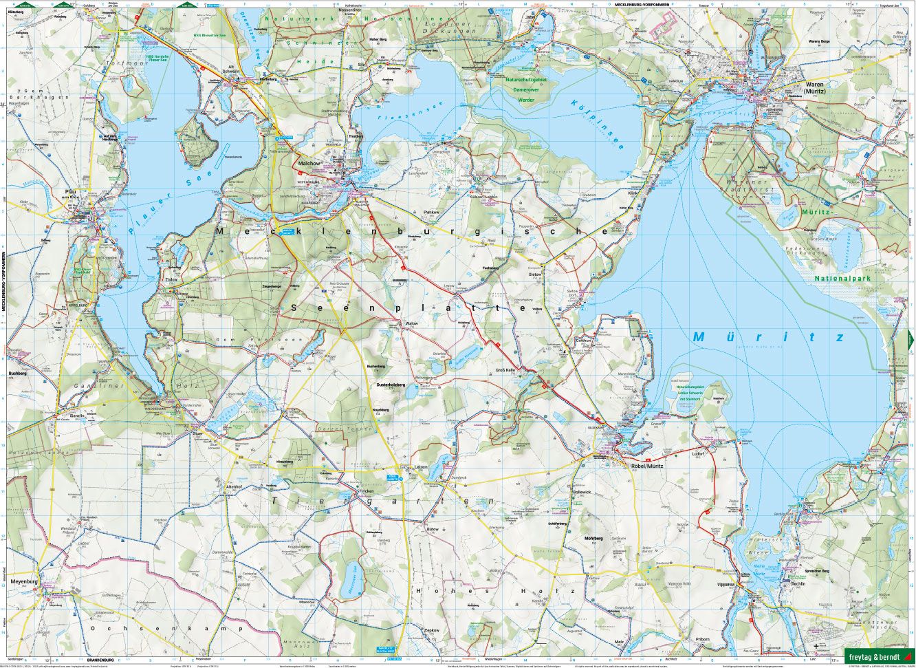 Müritz-Wander-, Rad- und Freizeitkarte-1:50.000 - Freytag&Berndt