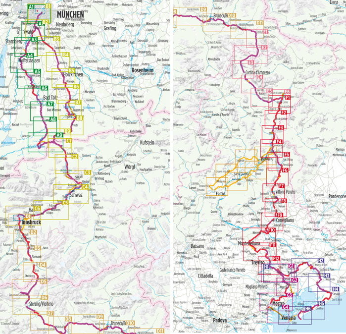 München-Venezia Radfernweg - Bikeline Radtourenbuch