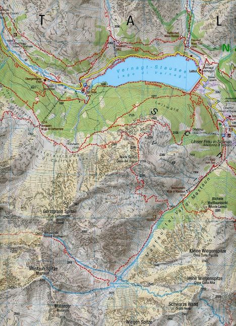 051 Naturns Kompass Wanderkarte Ausschnitt