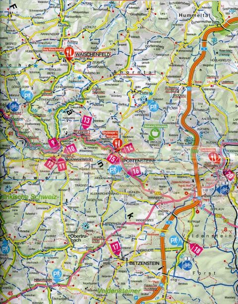 Fränkische Alb, Oberpfalz 1:100.000 - Marco Polo Freizeitkarte