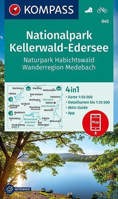 845 Nationalpark Kellerwald-Edersee - Kompass Wanderkarte