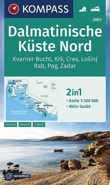 2901 Dalmatinische Küste Nord 1:100.000 - Kompass Karte