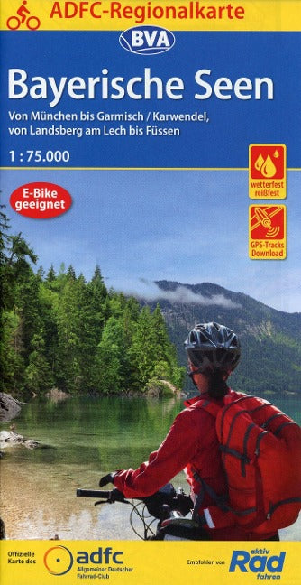 Bayerische Seen - ADFC Regionalkarte - 1:75.000