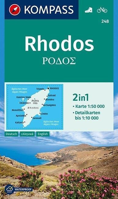248 Rhodos 1:50.000 - Kompass Wanderkarte