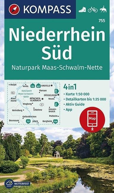 755 Niederrhein Süd, Naturpark Maas, Schwalm, Nette 1:50.000 - Kompass Wanderkarte