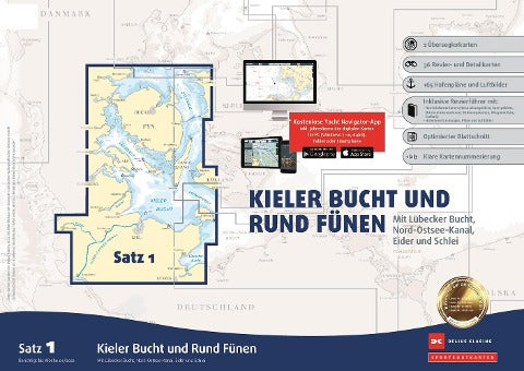 Sportbootkarten Satz 1: Kieler Bucht und Rund Fünen (Ausgabe 2022)