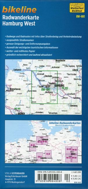Hamburg West 1 : 60.000 - bikeline Radwanderkarte