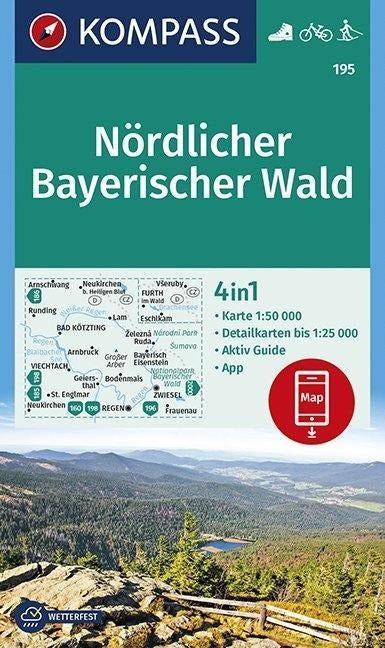 195 Nördlicher Bayerischer Wald 1:50.000 - Kompass Wanderkarte
