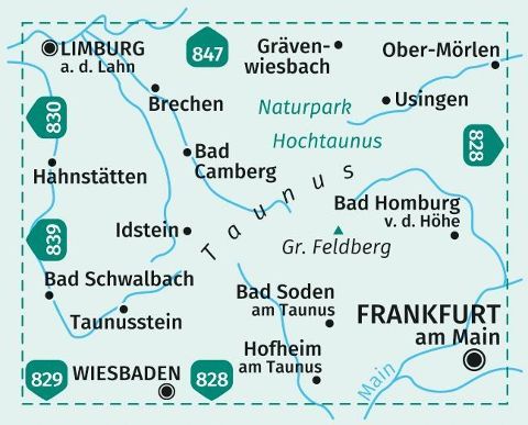 840 Östlicher Taunus 1:50.000 - Kompass Wanderkarte