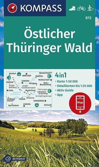 813 Östlicher Thüringer Wald 1:50.000 - Kompass Wanderkarte