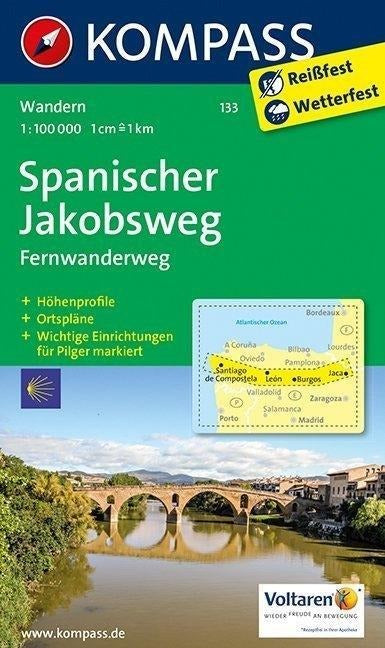 133 Spanischer Jakobsweg - Kompass Wanderkarte