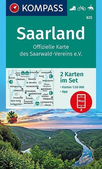 825 Saarland 1:50.000 - Kompass Wanderkarte