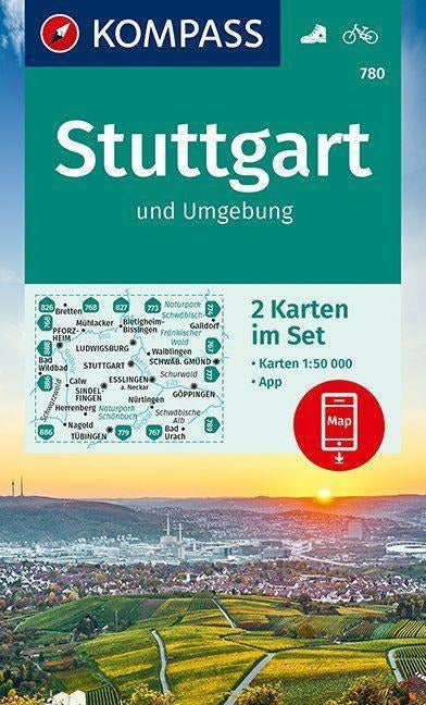 780 Stuttgart und Umgebung - 1:50.000 Kompass Wanderkarte