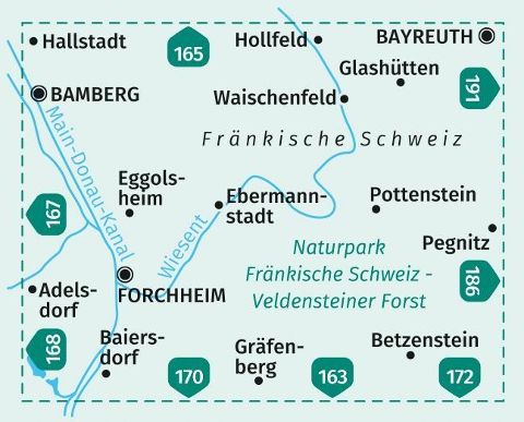171 Südliche Fränkische Schweiz 1:50.000 - Kompass Wanderkarte