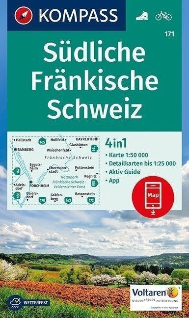 171 Südliche Fränkische Schweiz 1:50.000 - Kompass Wanderkarte