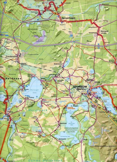 Fahrradkarte Storkow, Dahme, Heideseen - 1:75.000