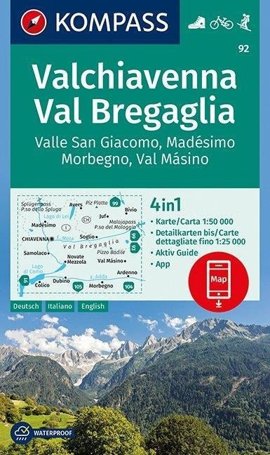 92 Chiavenna-Val Bregaglia - Kompass Wanderkarte
