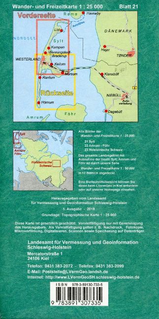 Sylt 1:25.000 - Wander- und Freizeitkarte