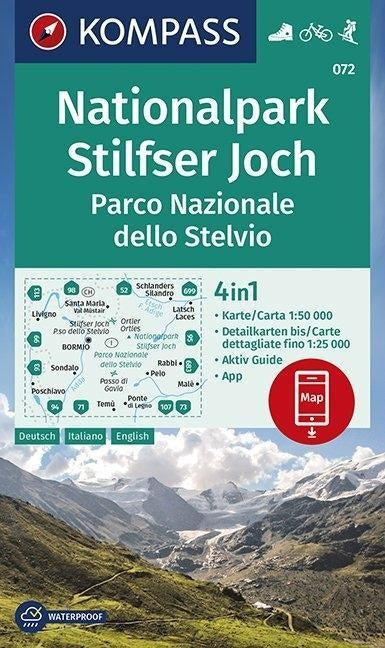 072 Nationalpark Stilfser Joch / Parco Nazionale dello Stelvio 1:50.000 - Kompass Wanderkarte