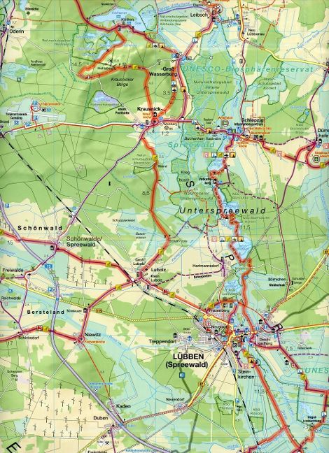 Fahrradkarte Spreewald - 1:75.000