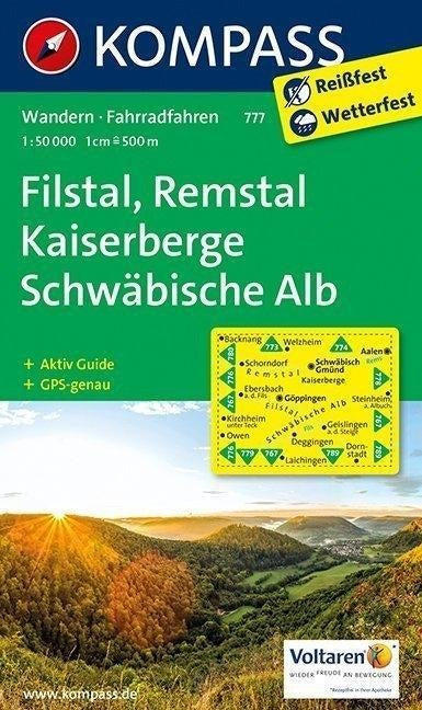 777 Filstal, Remstal, Kaiserberge, Schwäbische Alb - Kompass Wanderkarte